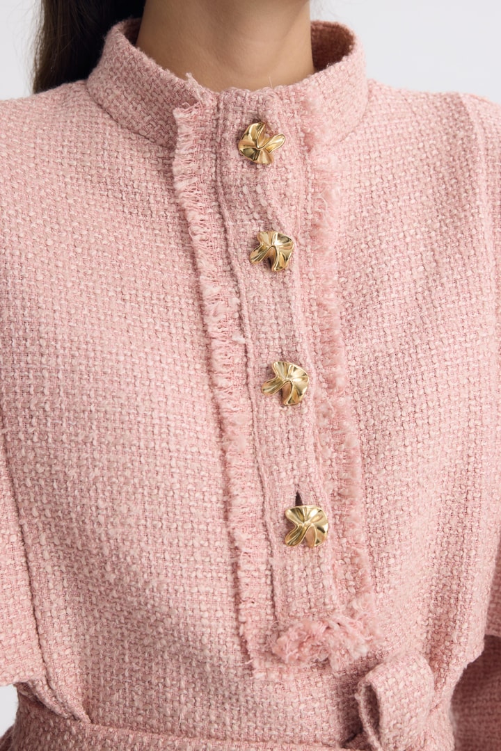 Madison Pelerin Düğmeli Takım - Pembe
