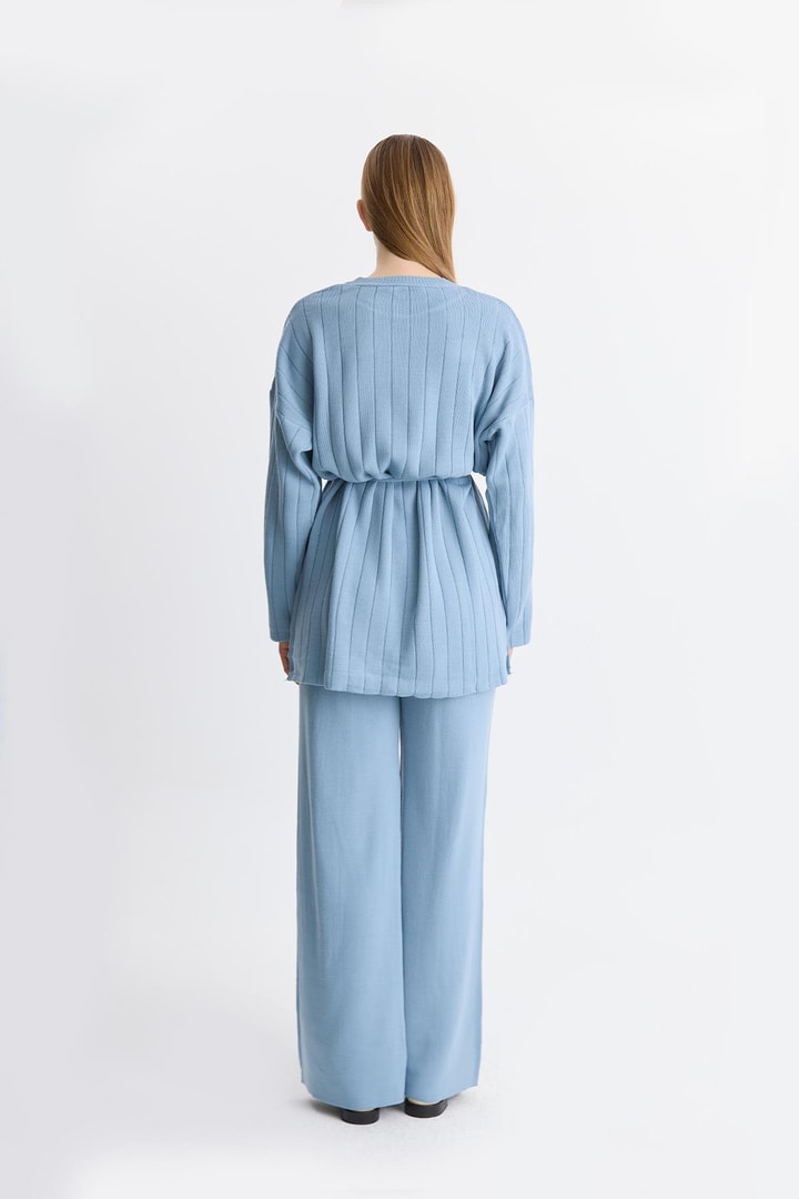 Meysa İnci İşleme Triko Takım - bebe mavisi