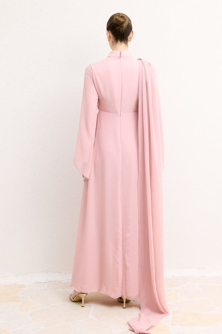 Milen Şifon Elbise - Pembe