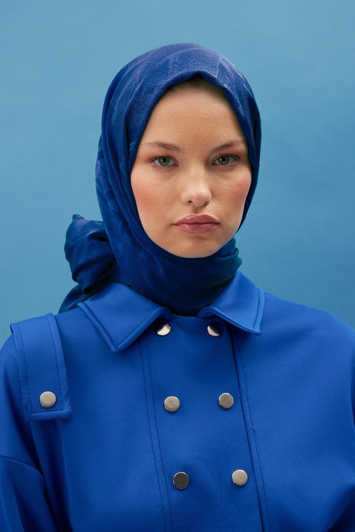 Misly Jakar Şal - saks mavisi