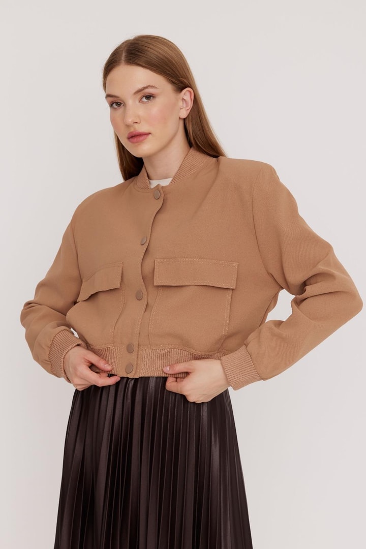 Mocha Bomber Ceket - Camel