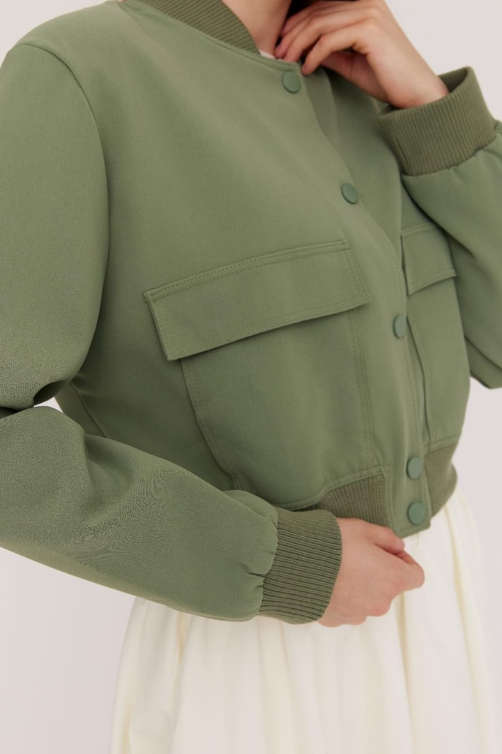Mocha Bomber Ceket - Mint