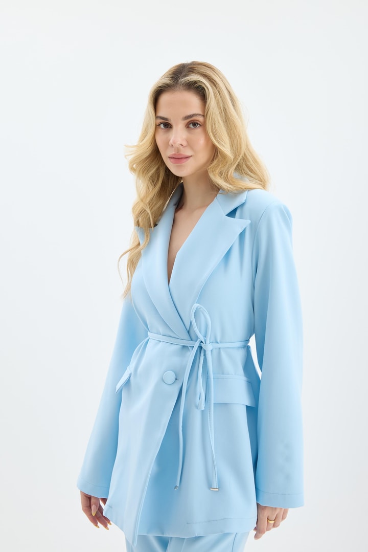 Nery Casual Blazer Ceket Takım - bebe mavisi