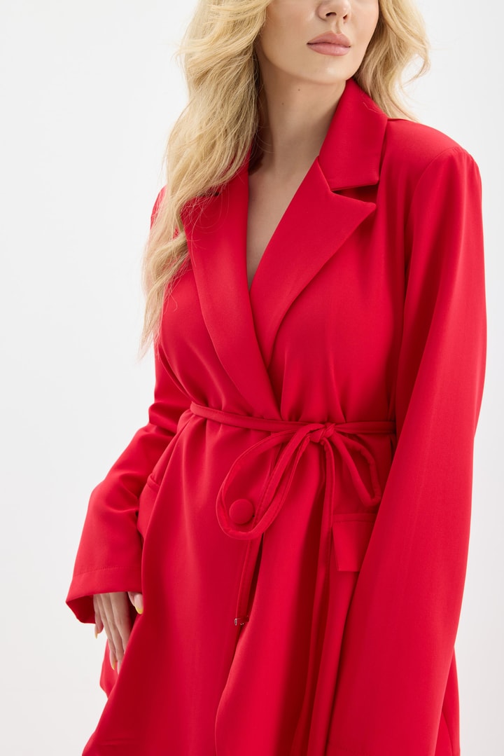 Nery Casual Blazer Ceket Takım - Kırmızı