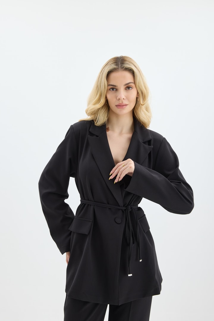 Nery Casual Blazer Ceket Takım - Siyah