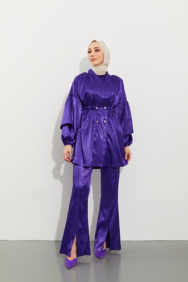 Nilli Saten Takım - Mor