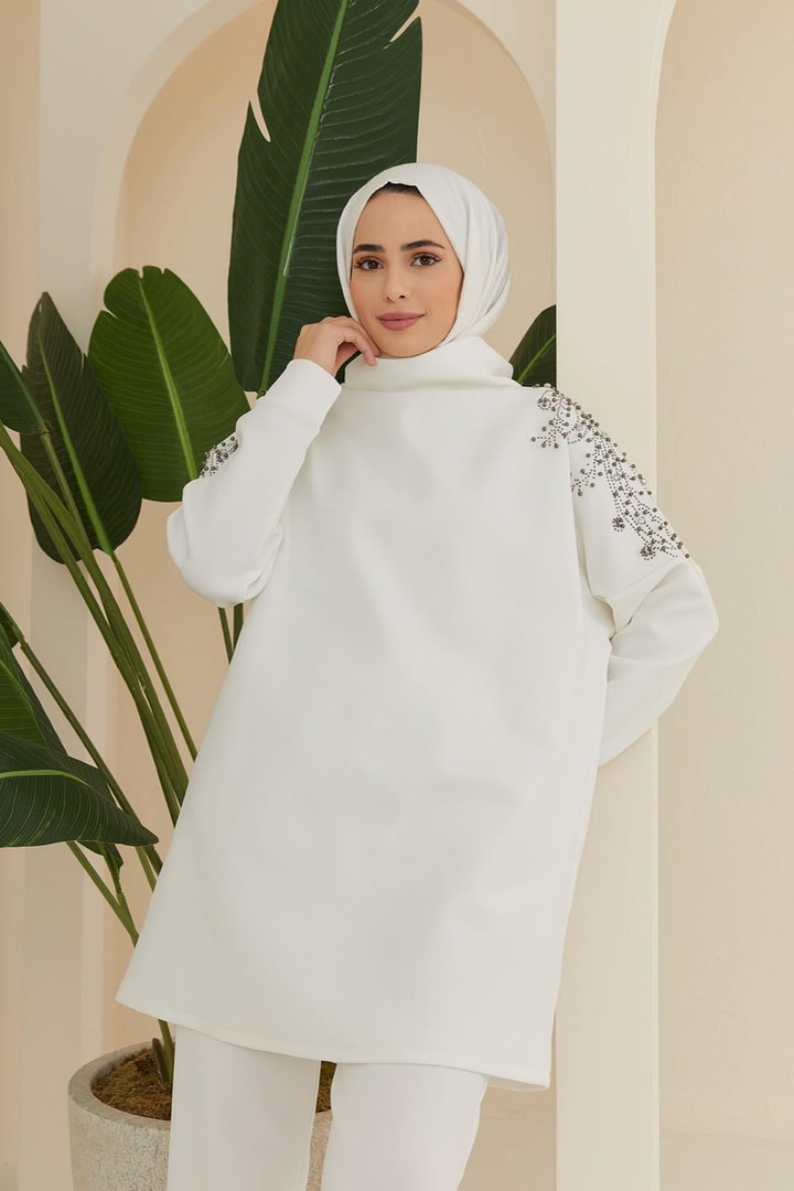 Omzu İncili Takım - Beyaz