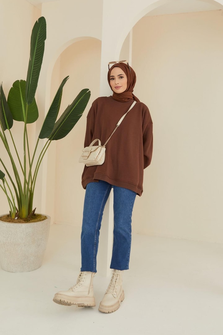 Oversize Sweat - Çikolata
