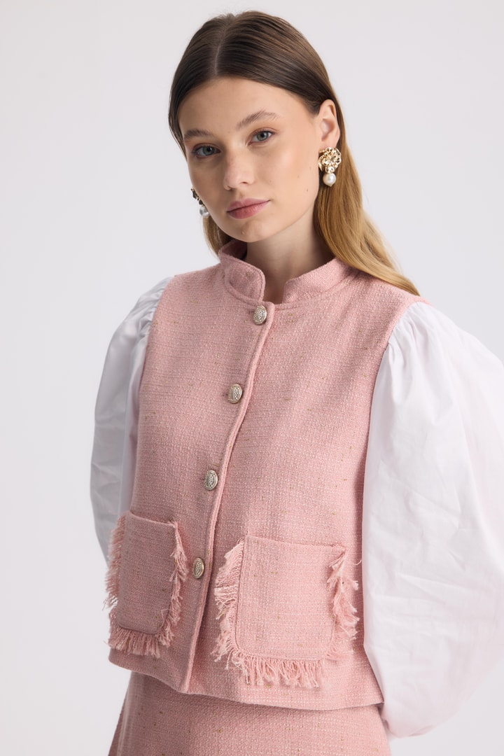 Pella Püskül Detay Etek Takım - Pembe