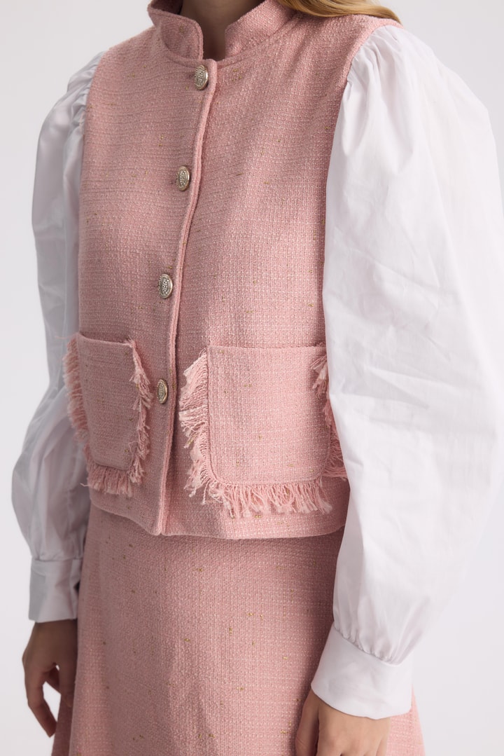 Pella Püskül Detay Etek Takım - Pembe