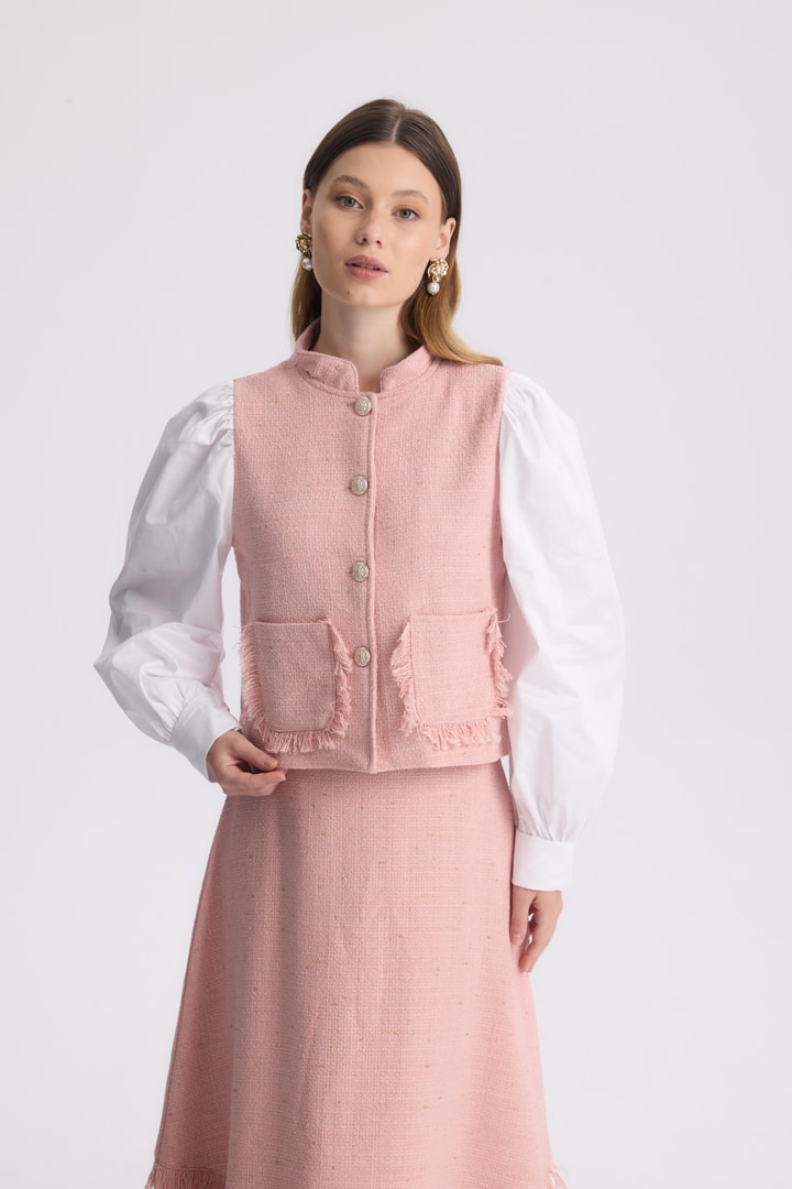 Pella Püskül Detay Etek Takım - Pembe