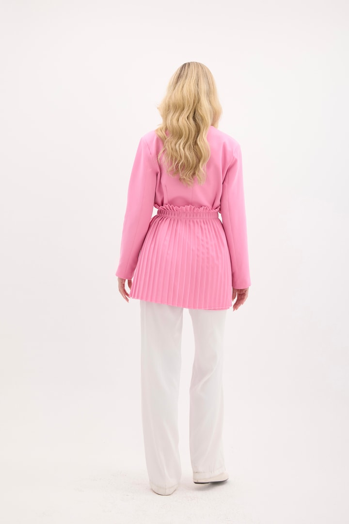 Pilise Aksesuarlı Blazer Ceket - Pembe