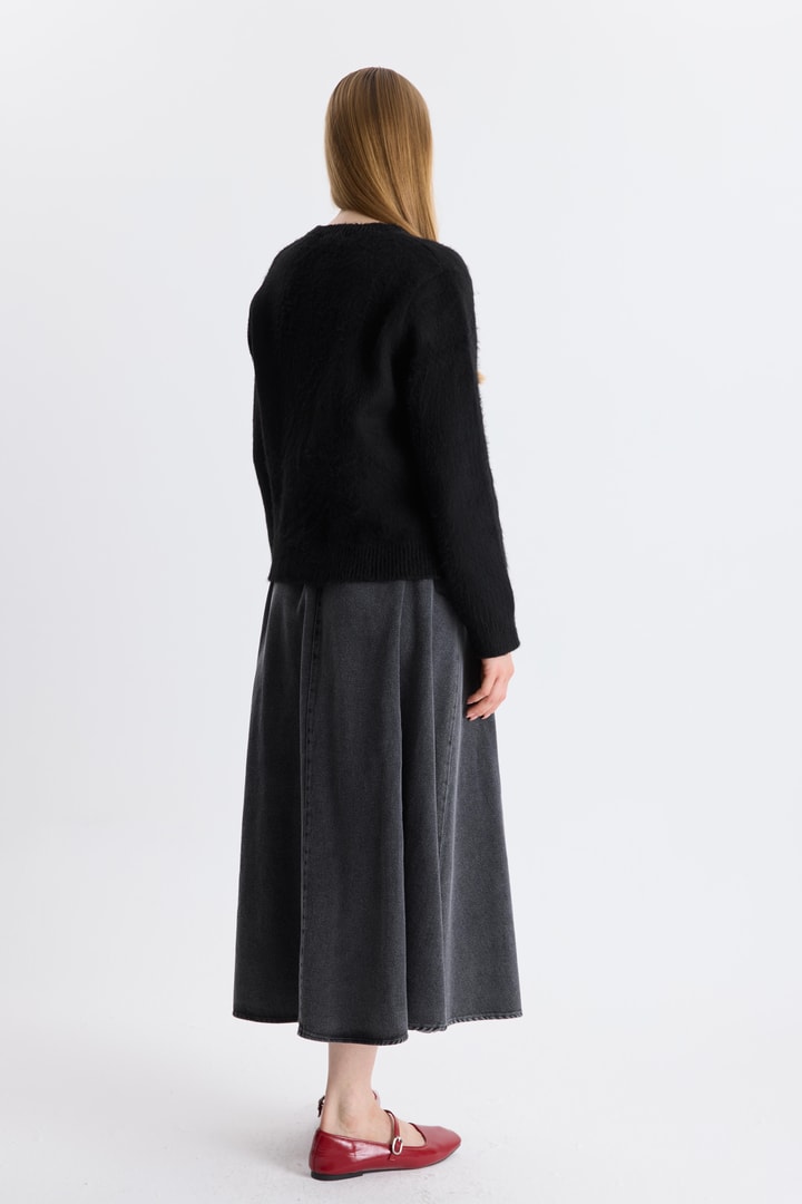 Premium Tüy Dokulu Hırka - Siyah