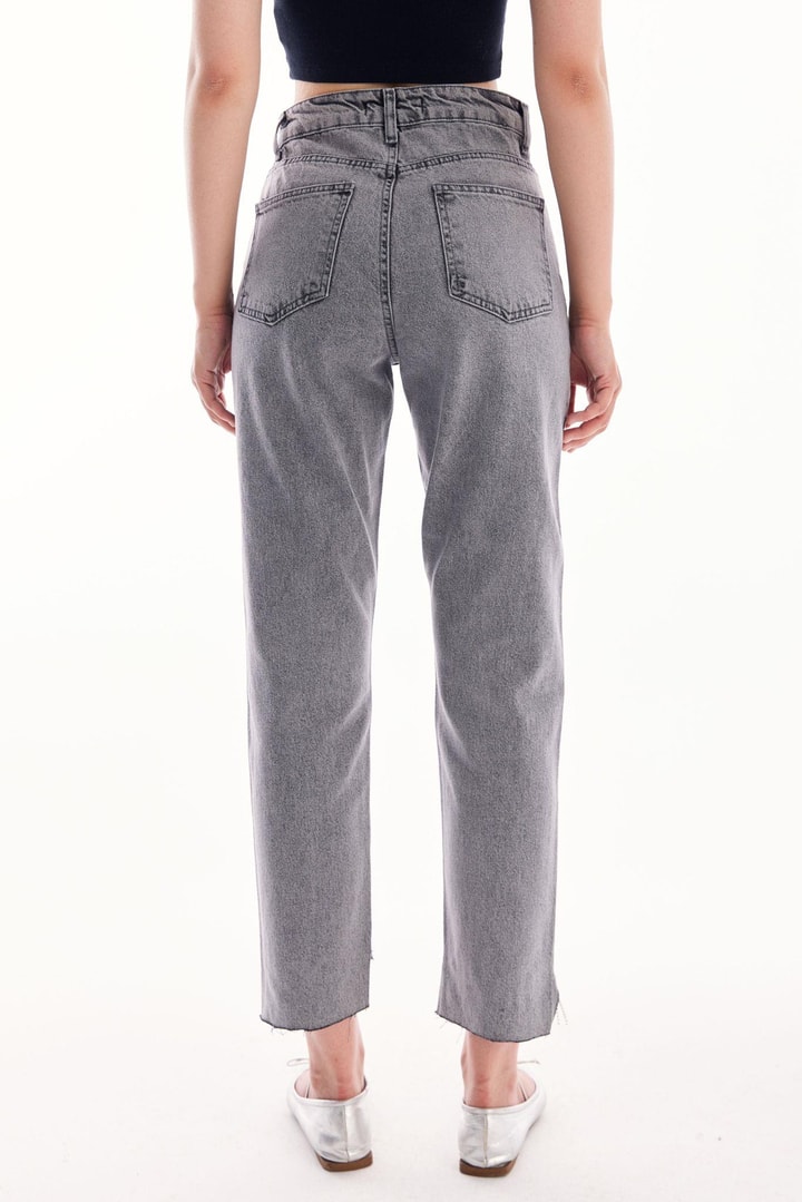 Püskül Detaylı Denim - Gri