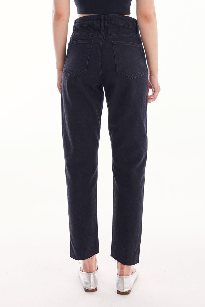 Püskül Detaylı Denim - Siyah
