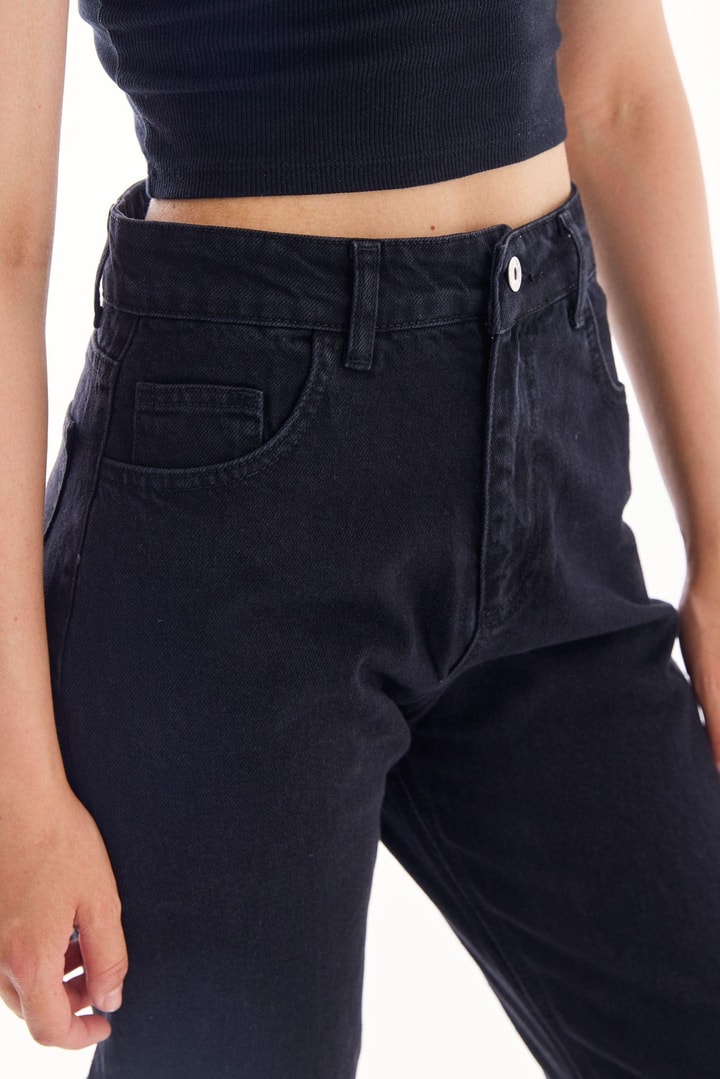 Püskül Detaylı Denim - Siyah