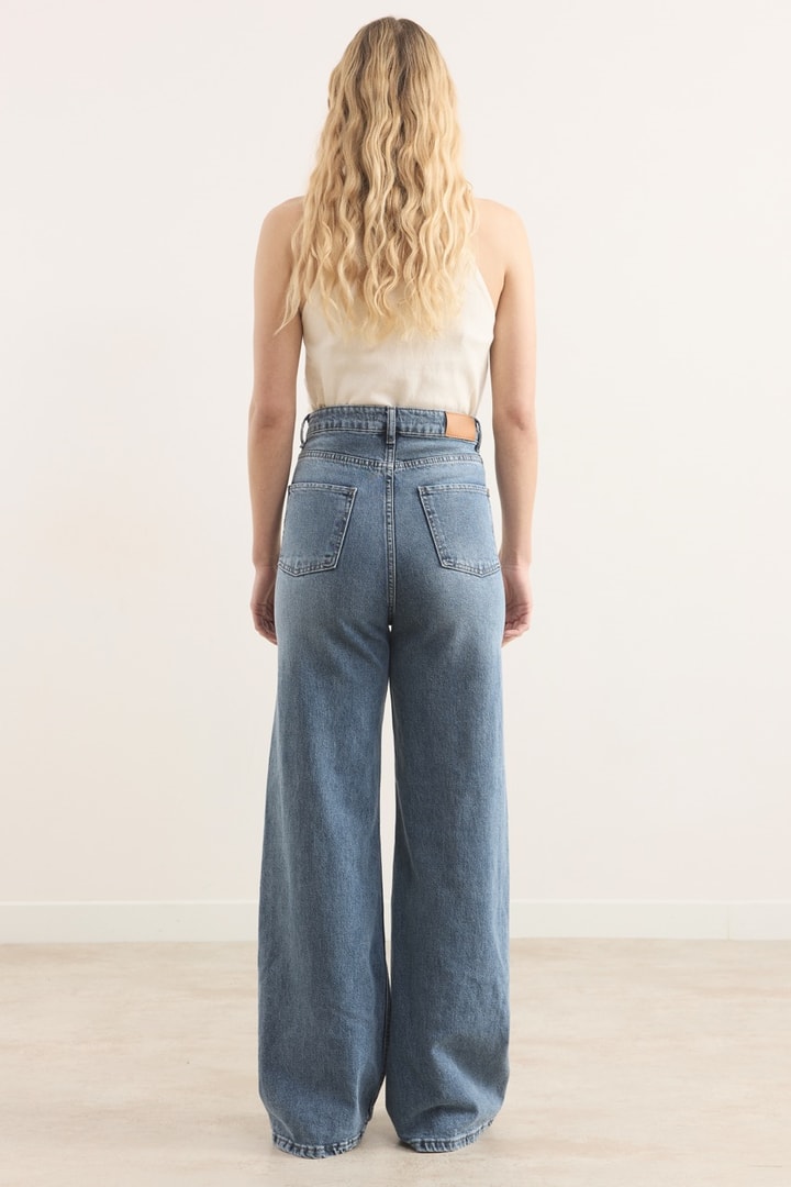 Regular Fit Denim Pantolon - Buz Mavisi