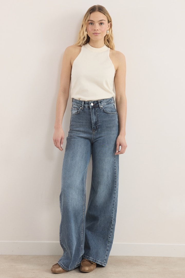 Regular Fit Denim Pantolon - Buz Mavisi