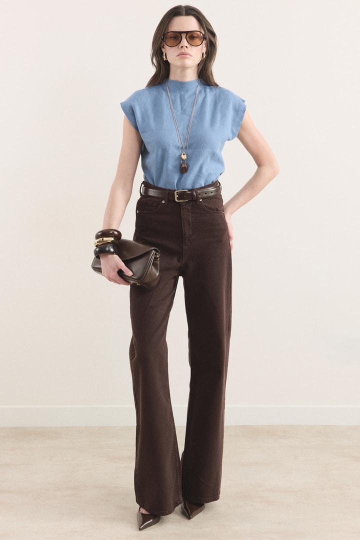 Regular Fit Denim Pantolon - Kahverengi