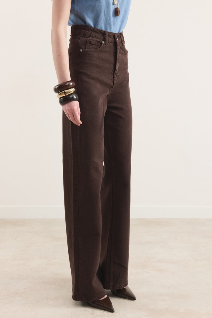 Regular Fit Denim Pantolon - Kahverengi