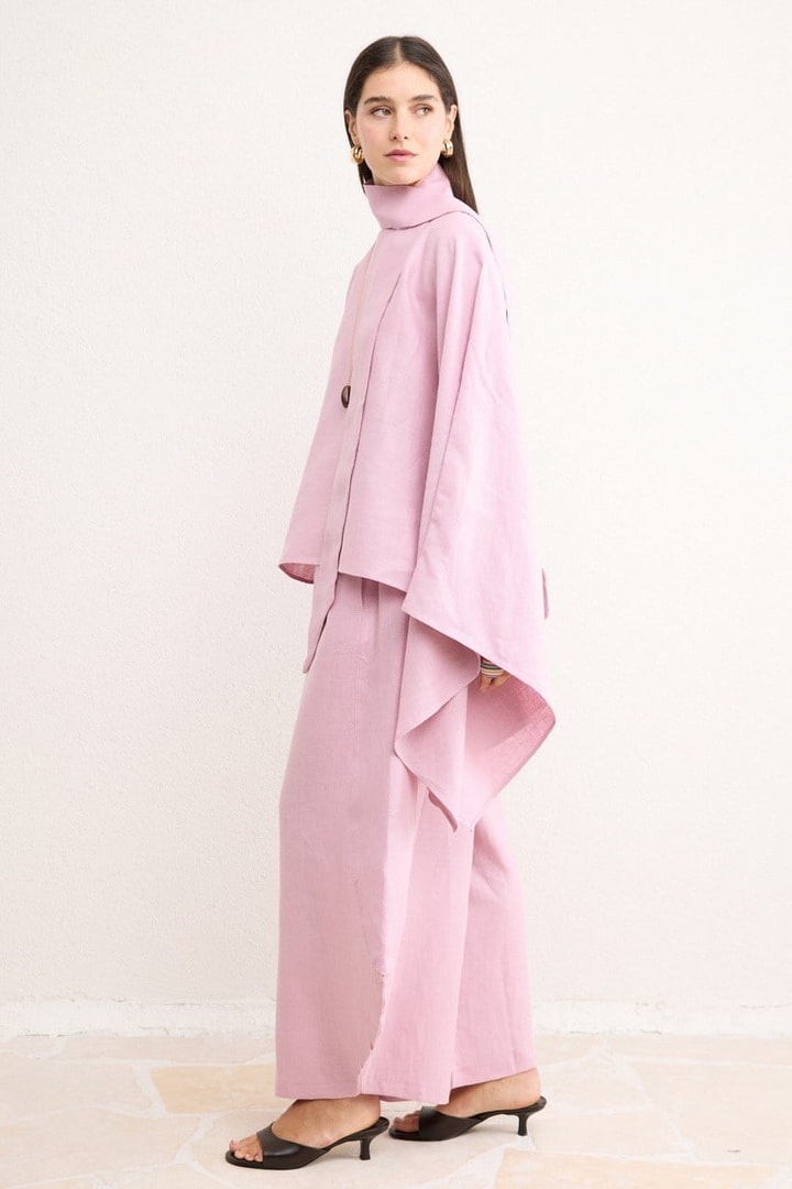Sabriella Keten Panço Bluz - Pembe