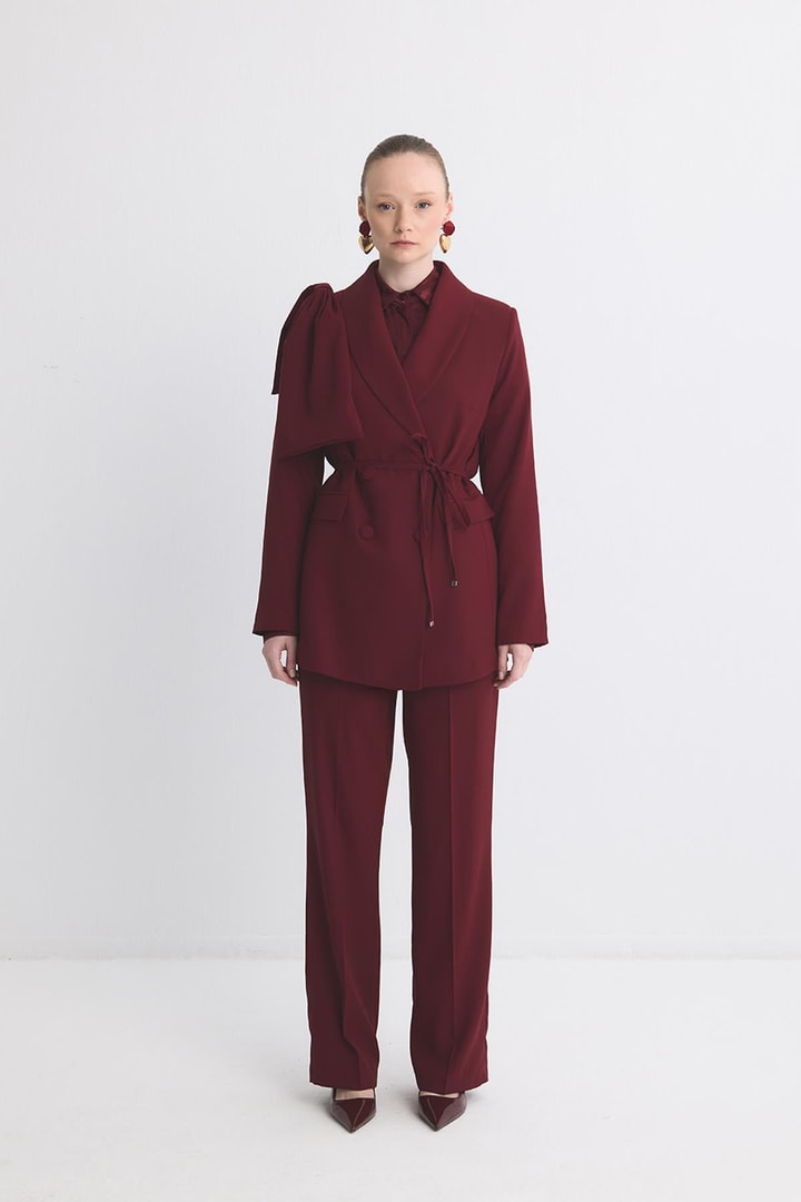 Samira Business Ceket Takım - Bordo