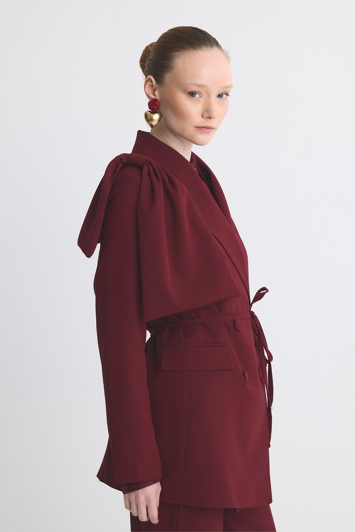 Samira Business Ceket Takım - Bordo