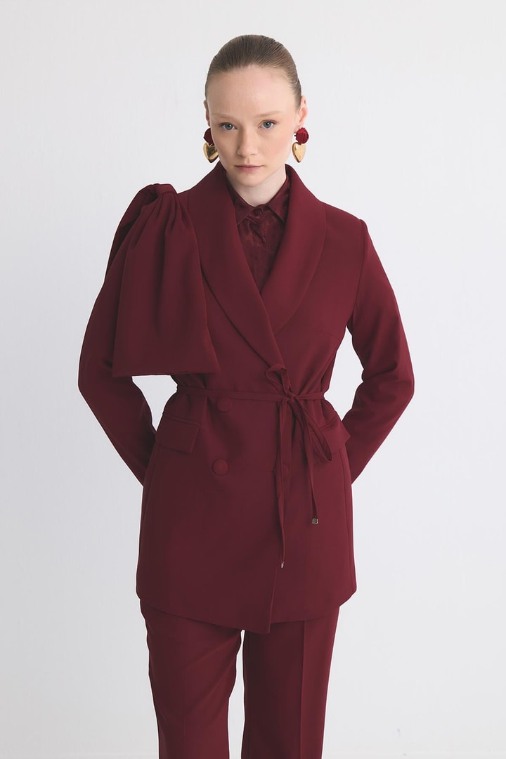 Samira Business Ceket Takım - Bordo