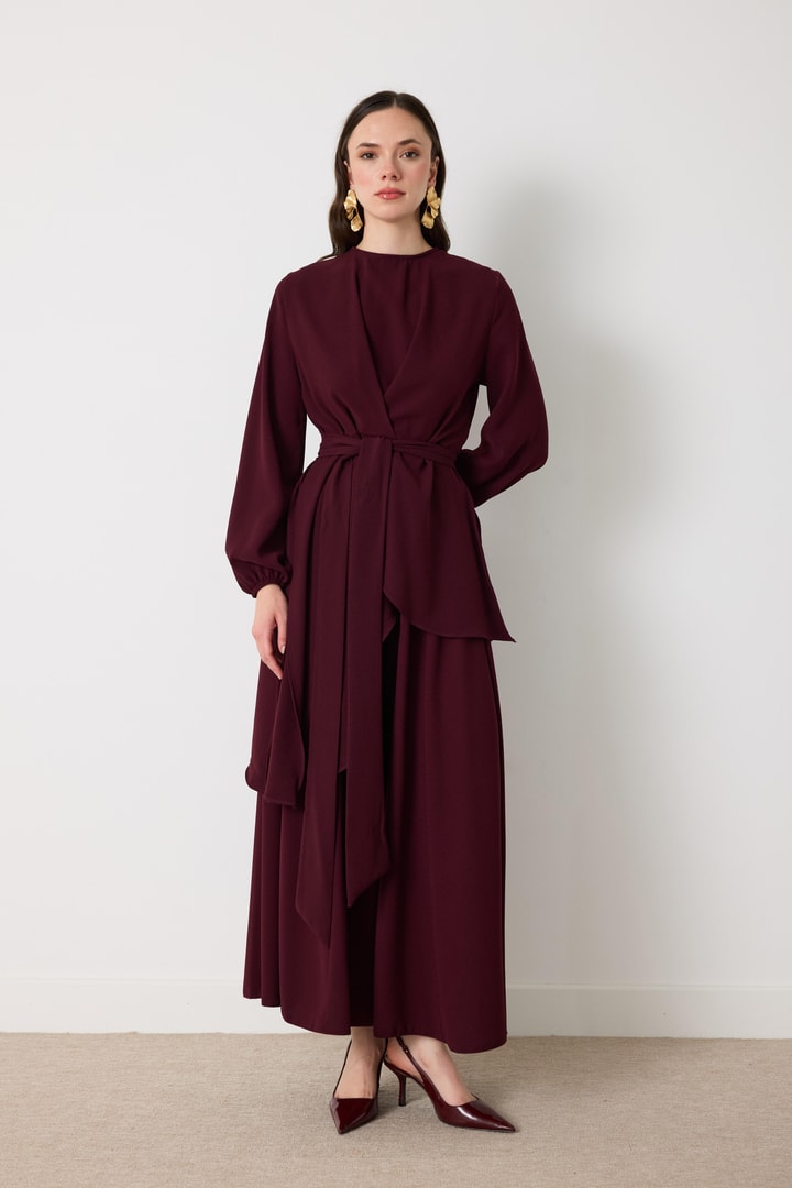 Shine Pantolon Etekli Takım - Bordo