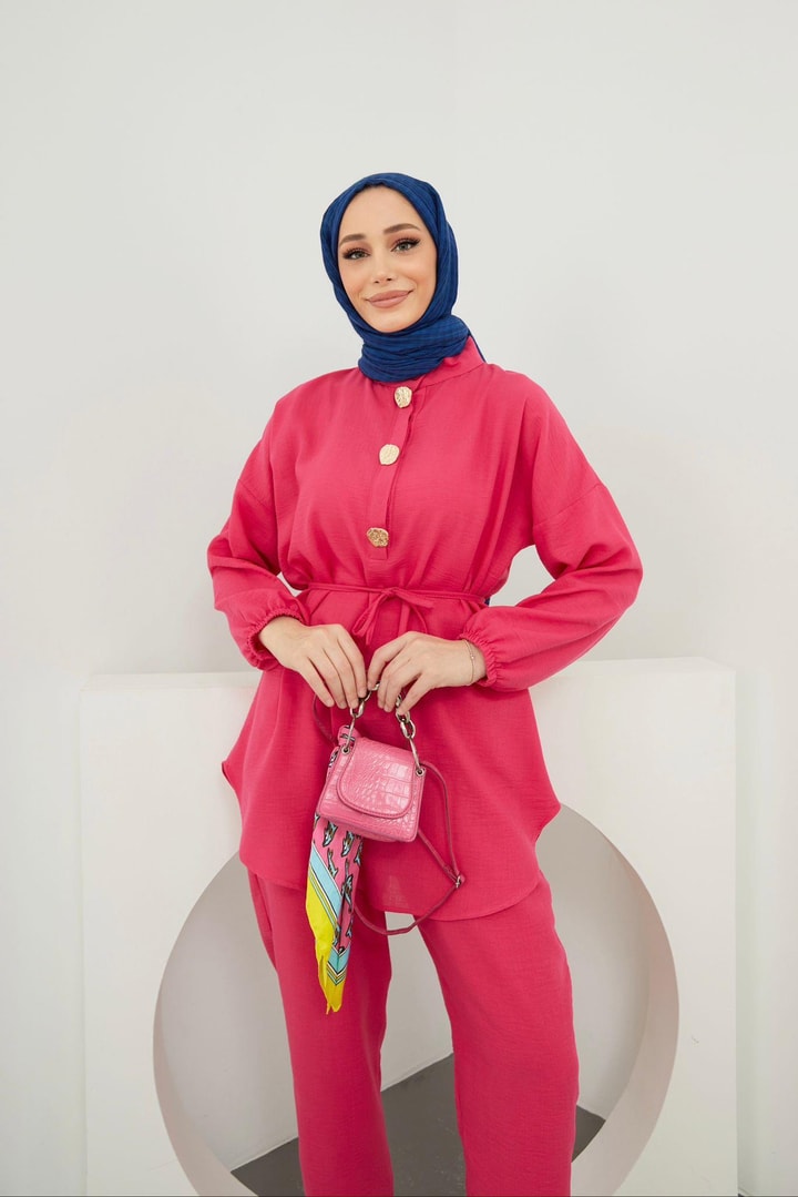 Sofia Keten Takım - Fuşya
