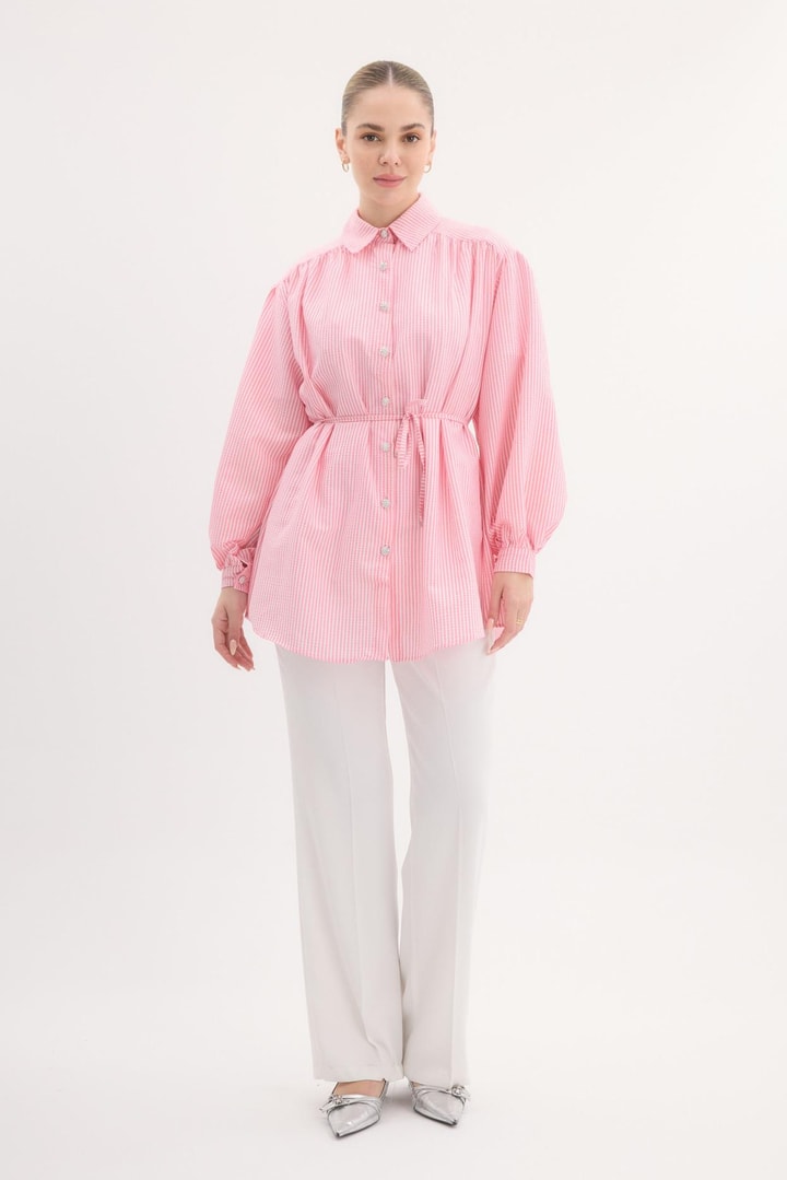 Sophie Çizgili Gömlek - Pembe