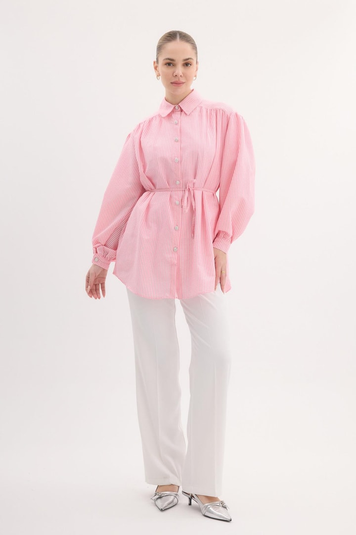 Sophie Çizgili Gömlek - Pembe
