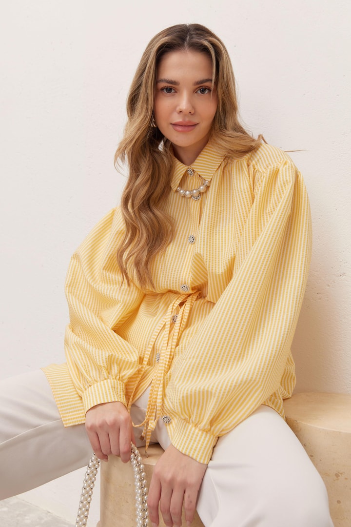 Sophie Çizgili Gömlek - Sarı