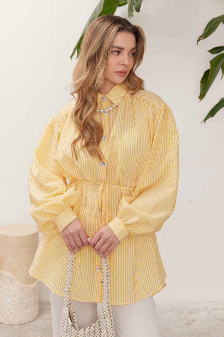Sophie Çizgili Gömlek - Sarı