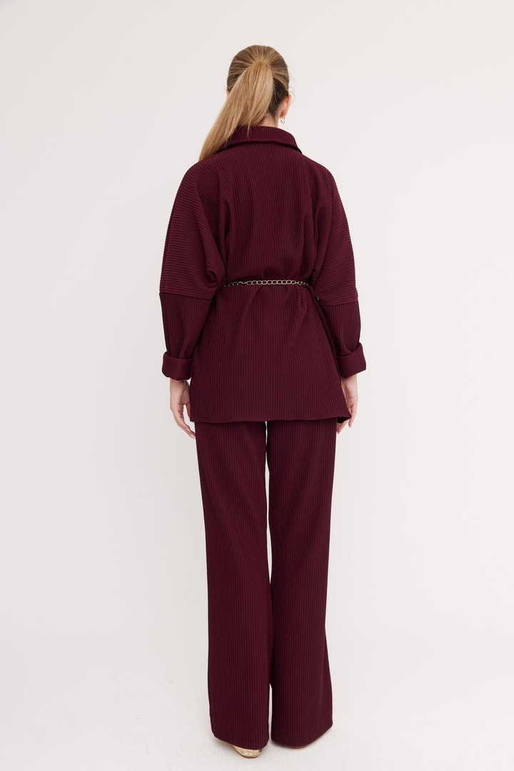 Sunry Patlı Çıtçıtlı Fitilli Takım - Bordo