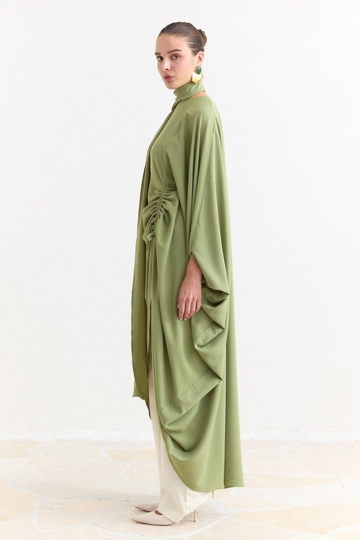 Tünel Detaylı Abaya - Çağla