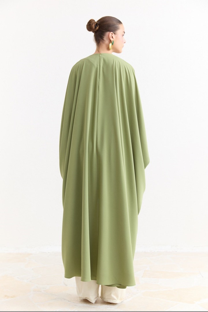 Tünel Detaylı Abaya - Çağla