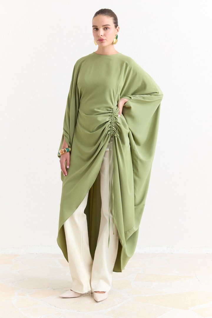 Tünel Detaylı Abaya - Çağla