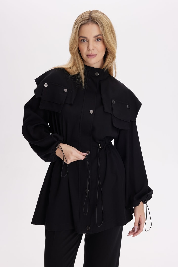 Vanessa Omuz Detaylı Takım - Siyah