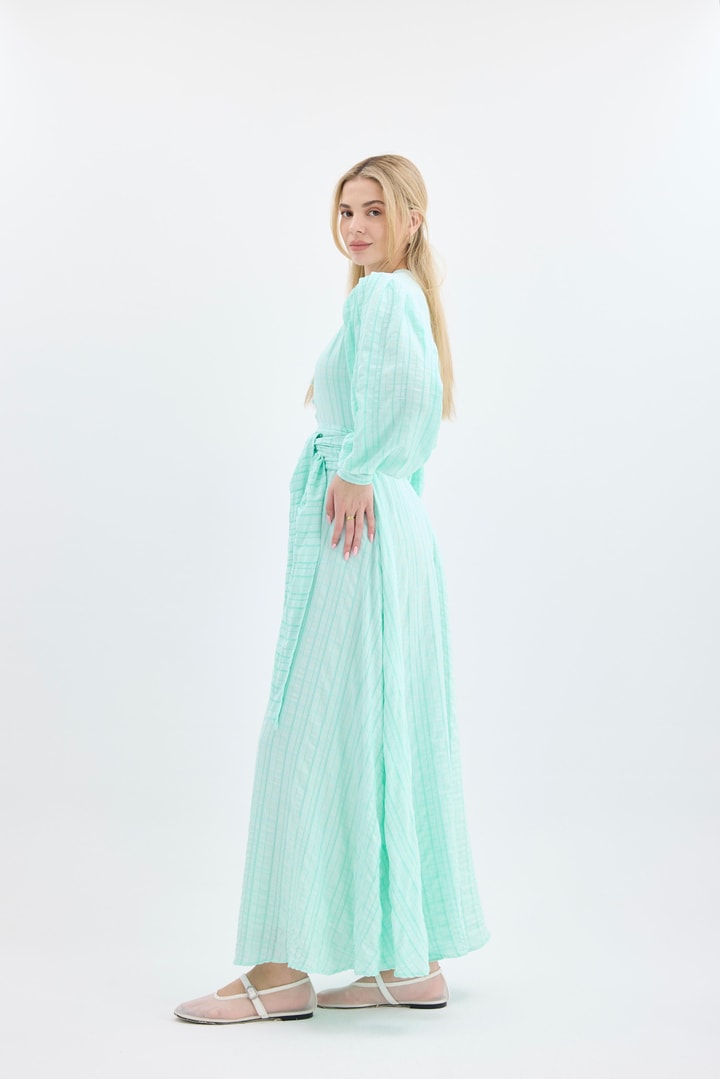 Venna Düğme Detaylı Elbise - Mint