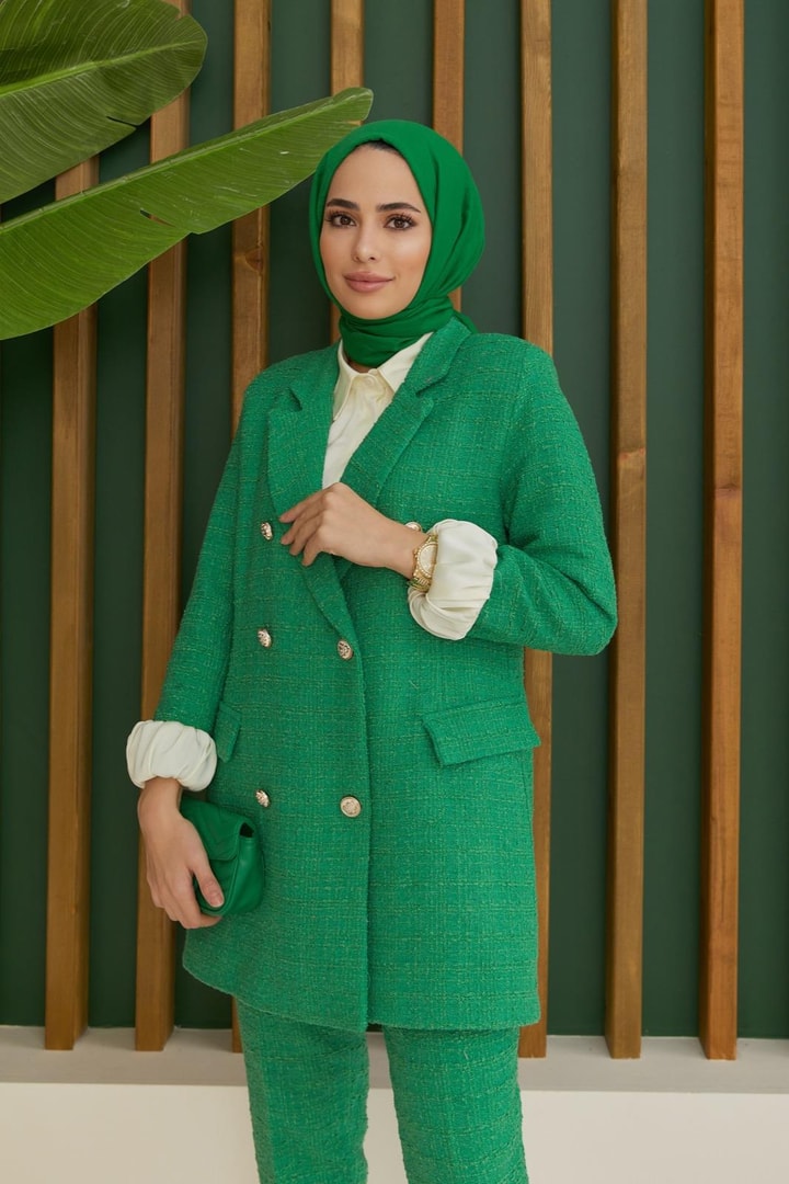 Vina Tüvit Ceket Takım - Yeşil