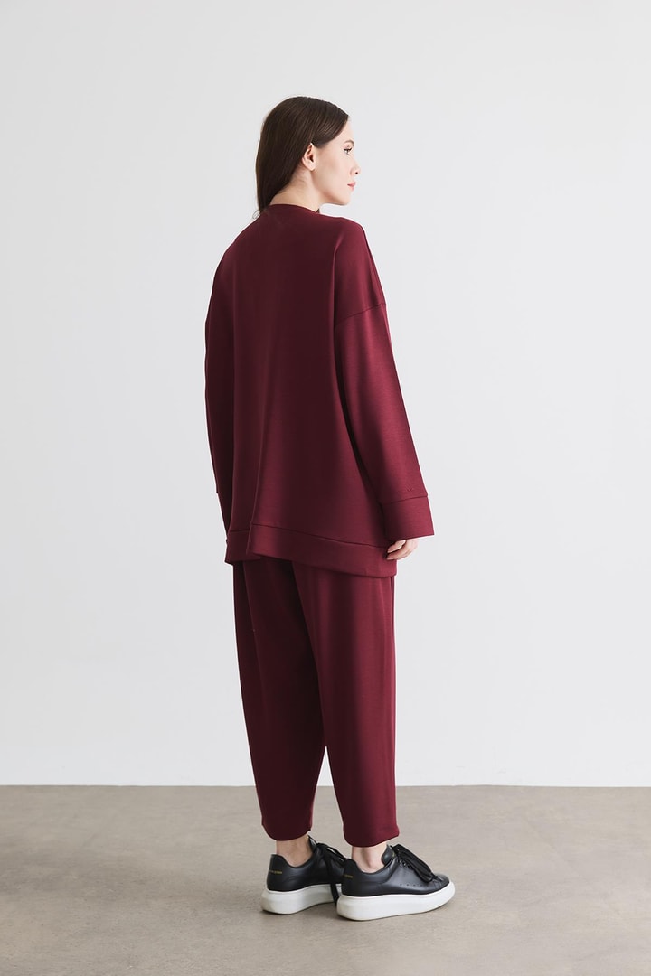 Wila Fermuarlı Basic Takım - Bordo