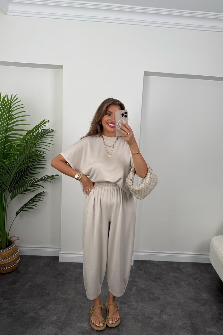1. Sınıf Kalite Modal Oysh Kumaş Harem Takım Taş