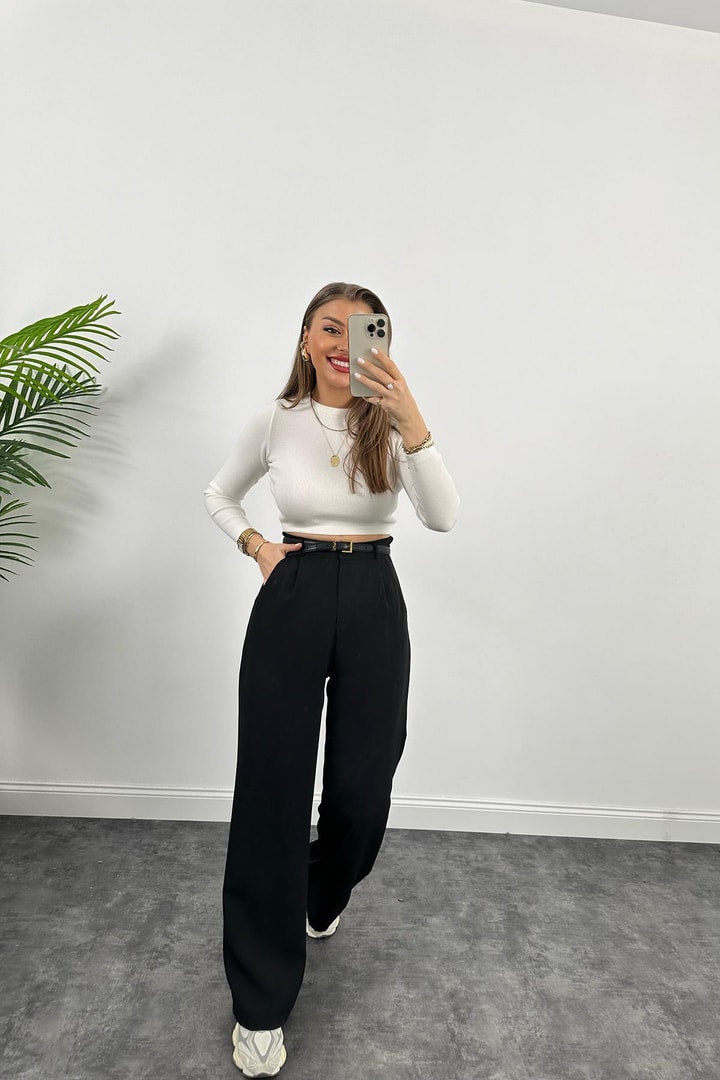 1. Sınıf Kalite  Massi Model Crop Boy İpek Merserize Ekru