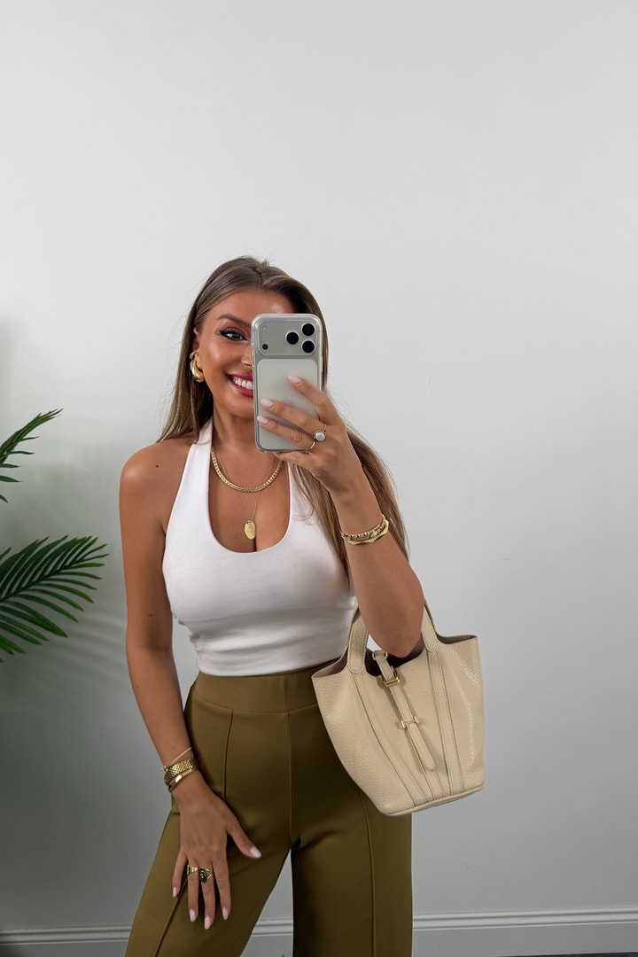 1. Sınıf Kalite İthal Model Kumaş Likralı Pantolon Olive 