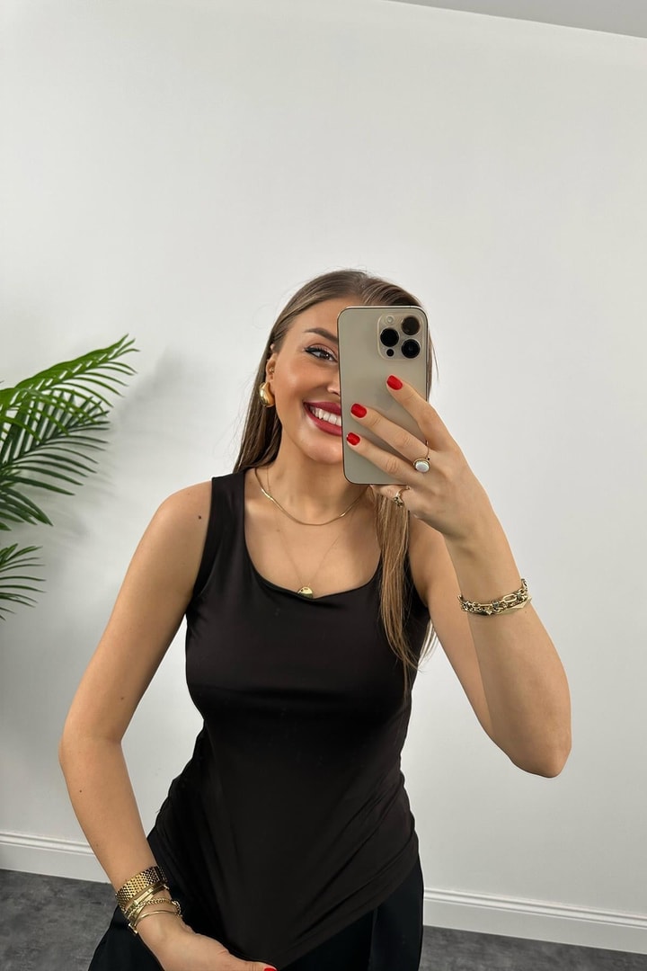 Bebe Marka Likralı Basic Atlet Siyah