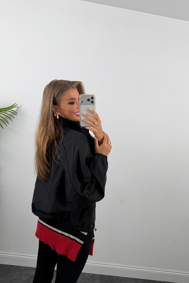 Dik Yaka Basic Bomber Mont Siyah