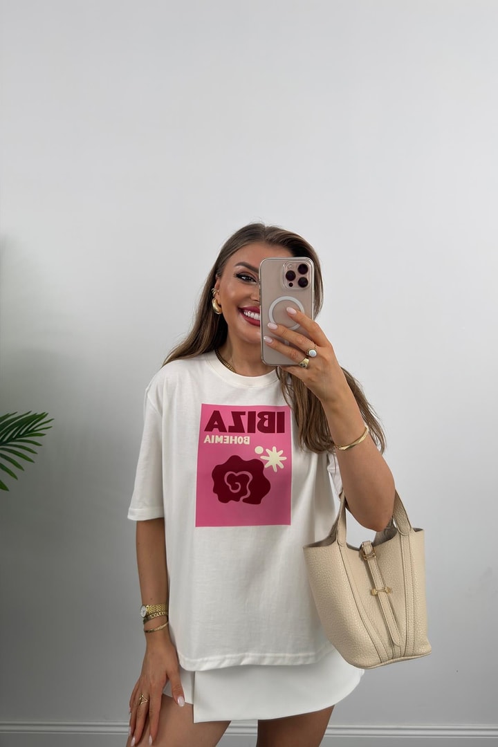 İbiza İkonik Yaz Serisi %100 Pamuklu Tshirt