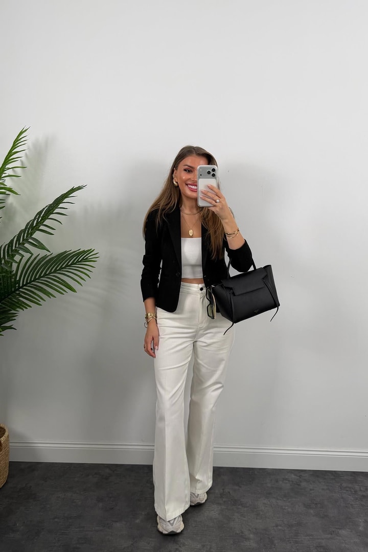 Lüx Kalite Likralı Çelik Kumaş Oturtma Blazer Ceket
