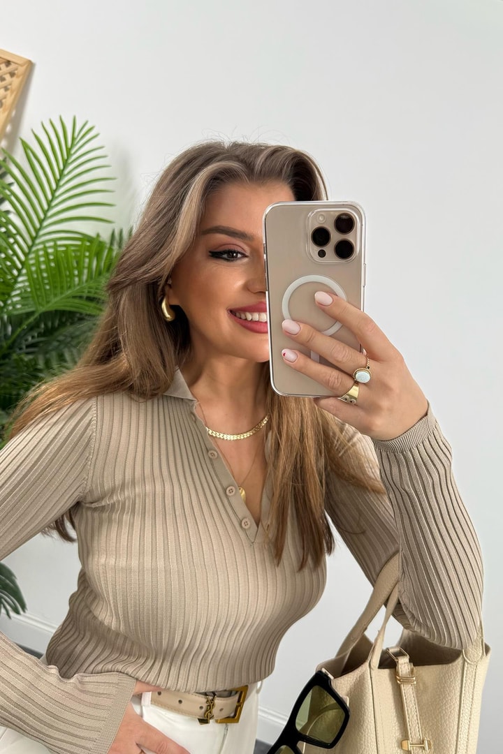 Massi Model 1. Sınıf Kalite İpek Merserize Polo Yaka Uzun Boy Basic Taş